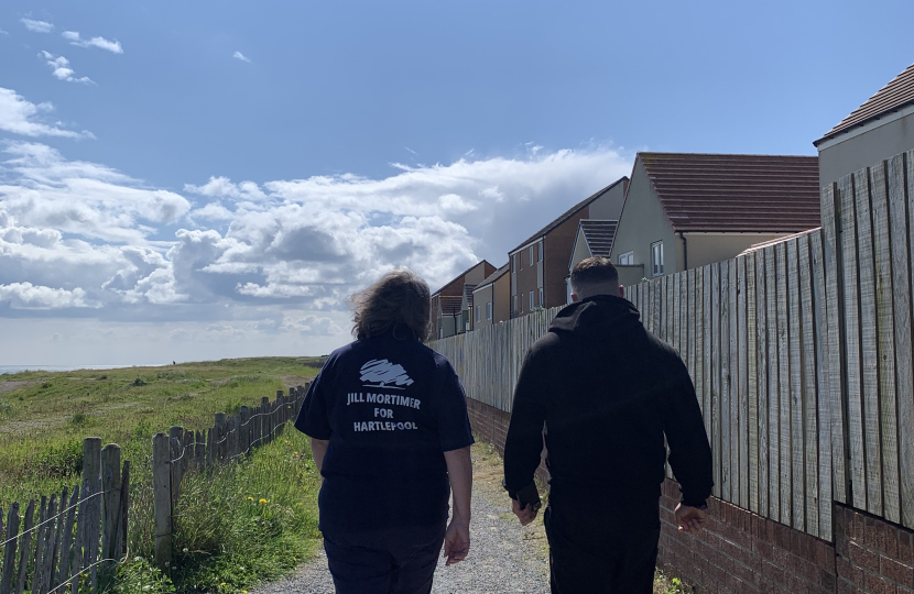 Ian and Jill walking the path